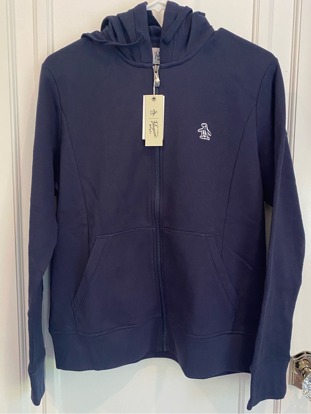 Original Penguin: Women’s Navy Blue Full-Zip Hoodie